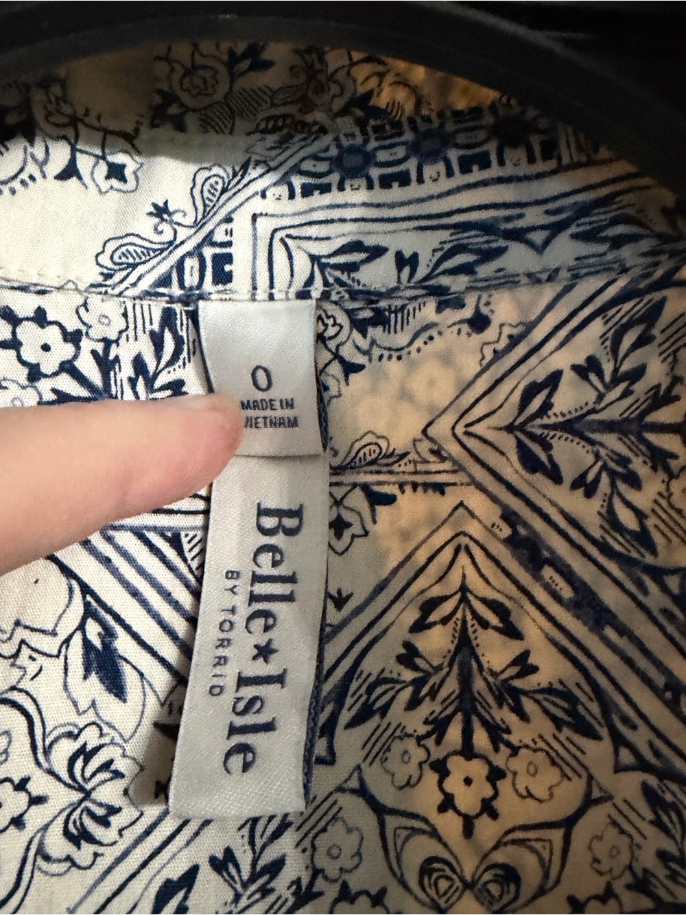 Belle + Isle White and Navy Floral Midi Dress